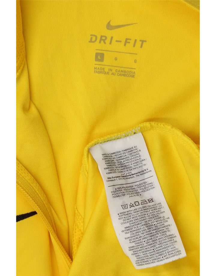 Giacca da tuta Nike Dri Fit da uomo, grande, in poliestere color block giallo