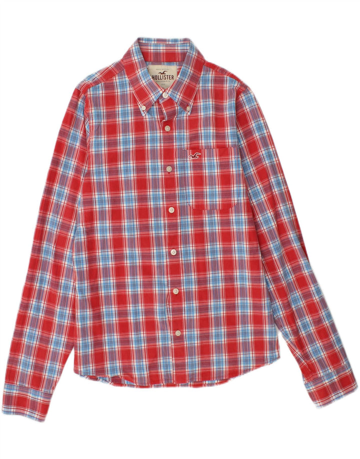 Camicia da uomo HOLLISTER in cotone a quadri rossi medi
