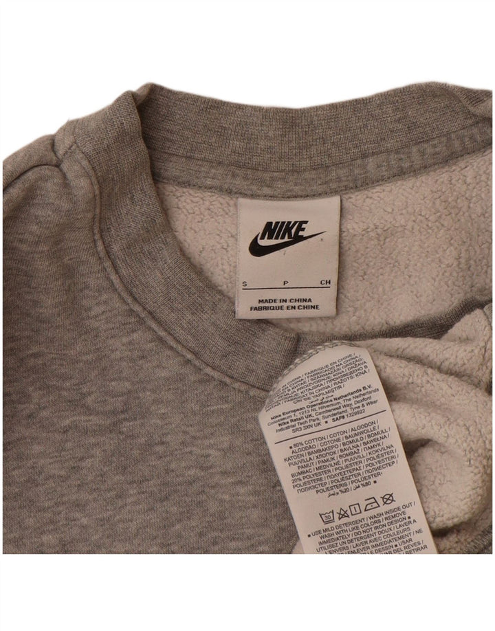 Felpa con grafica Nike da uomo, piccola, in cotone grigio screziato