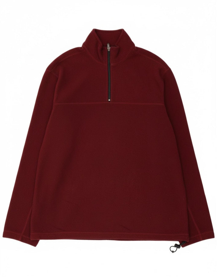 Eddie Bauer Maglione in pile da uomo con zip e collo, grande, in poliestere marrone
