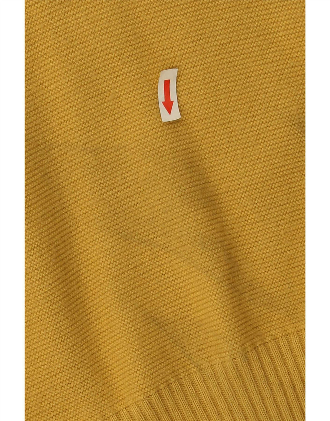 Maglione vintage da uomo con scollo a V IT 52 grande poliestere giallo