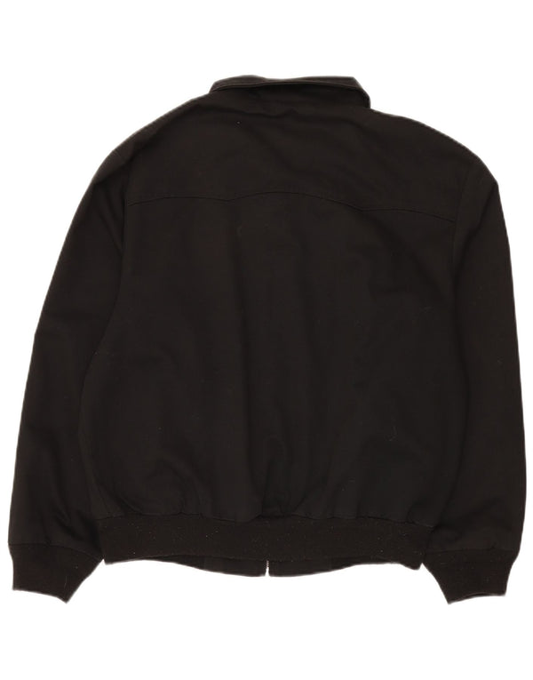 KING GEORGE Giubbotto bomber da uomo UK 40 Large Nero Poliestere