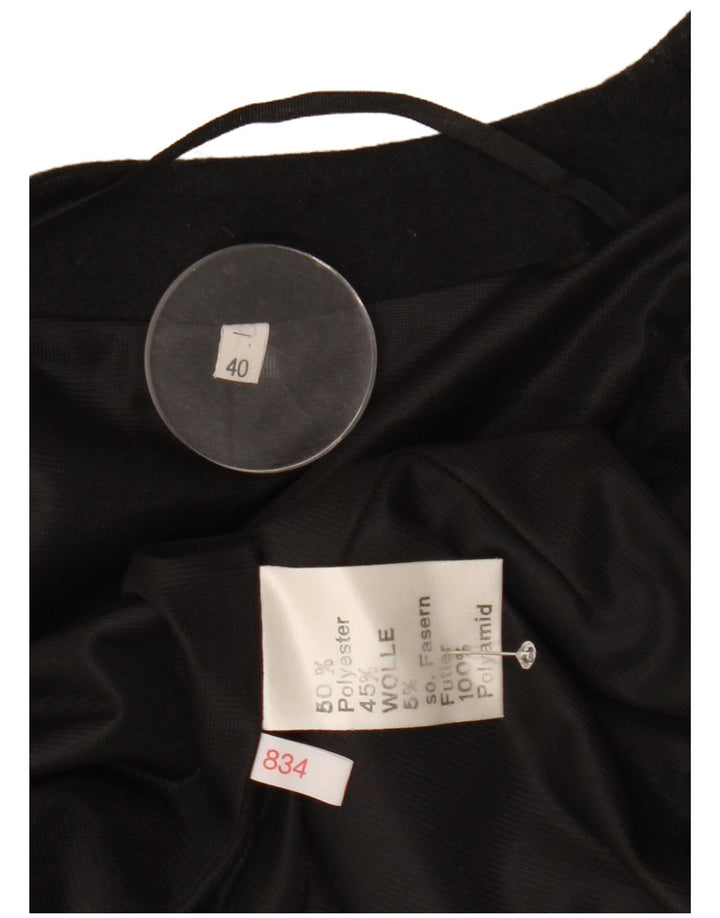 Giacca blazer corta da donna vintage EU 40 poliestere nero medio