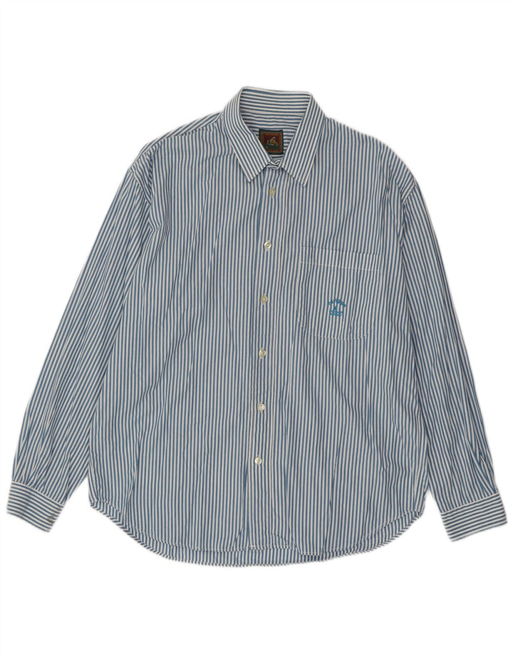 Camicia Uomo NAVIGARE Large Blu Gessato in Cotone