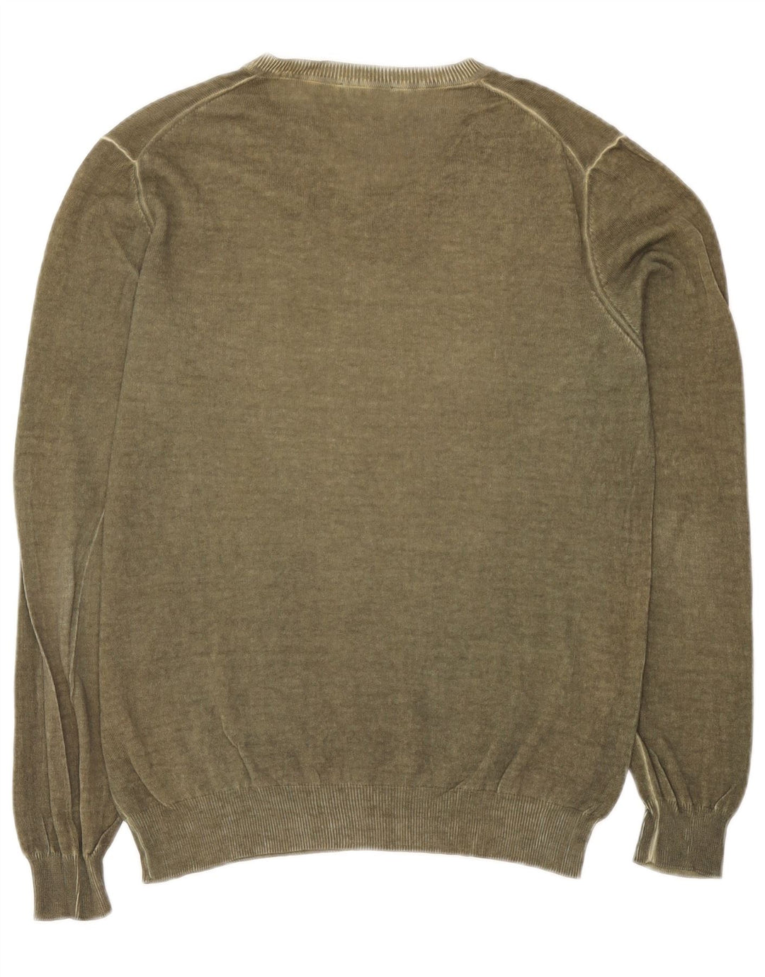 Maglione maglione con scollo a V da uomo Sisley grande color kaki