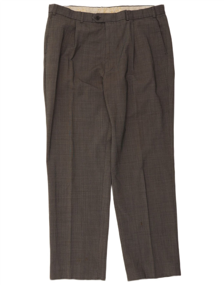 Pantaloni da abito con pegging da uomo Marks & Spencer W40 L33 poliestere nero