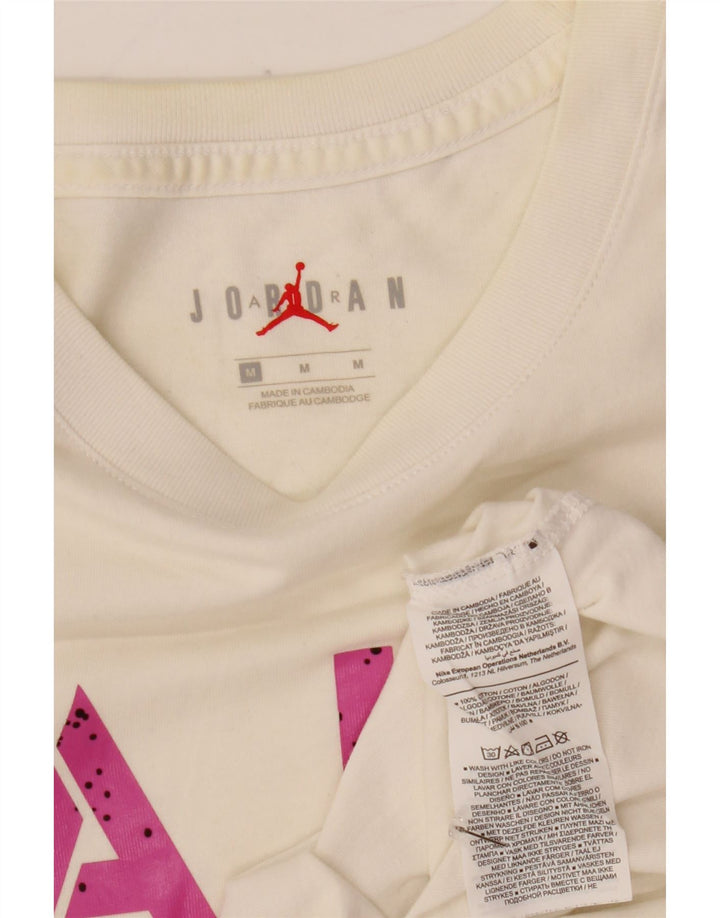 T-shirt grafica da uomo Jordan Top in cotone bianco medio