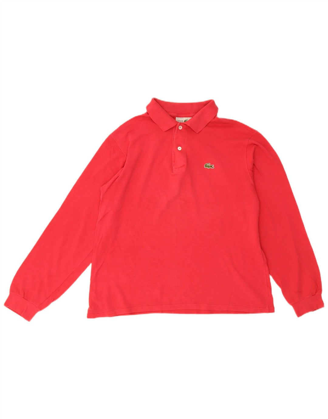 Polo da uomo a maniche lunghe Lacoste taglia 4, cotone rosso medio