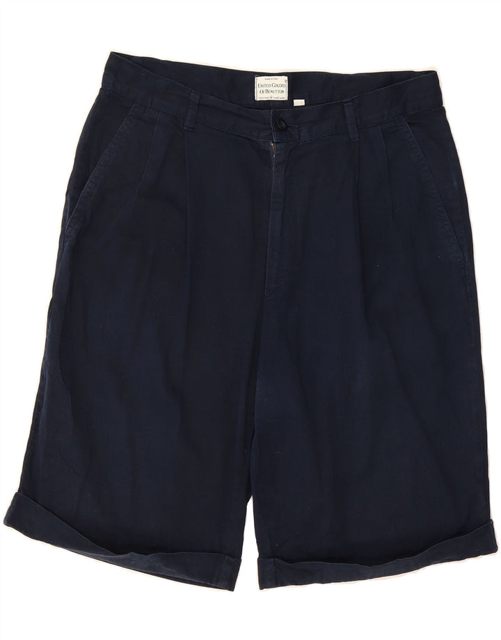 BENETTON Mens Pegged Chino Shorts IT 48 Medium W32  Navy Blue Cotton Vintage Benetton and Second-Hand Benetton from Messina Hembry 