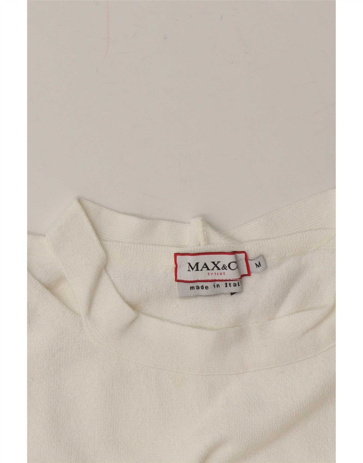 Max & Co. Maglione da donna con scollo a barca UK 12 Medio Bianco