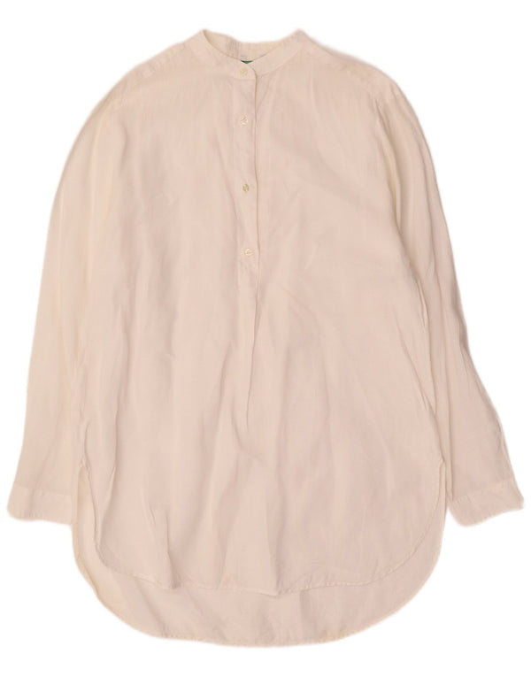 Camicia pullover lunga da donna BENETTON UK 14 medio bianco sporco