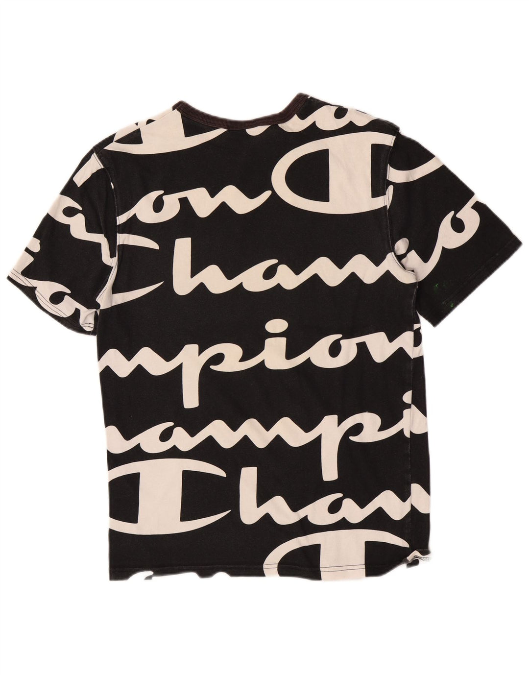 T-shirt grafica da uomo Champion Top piccola in cotone nero