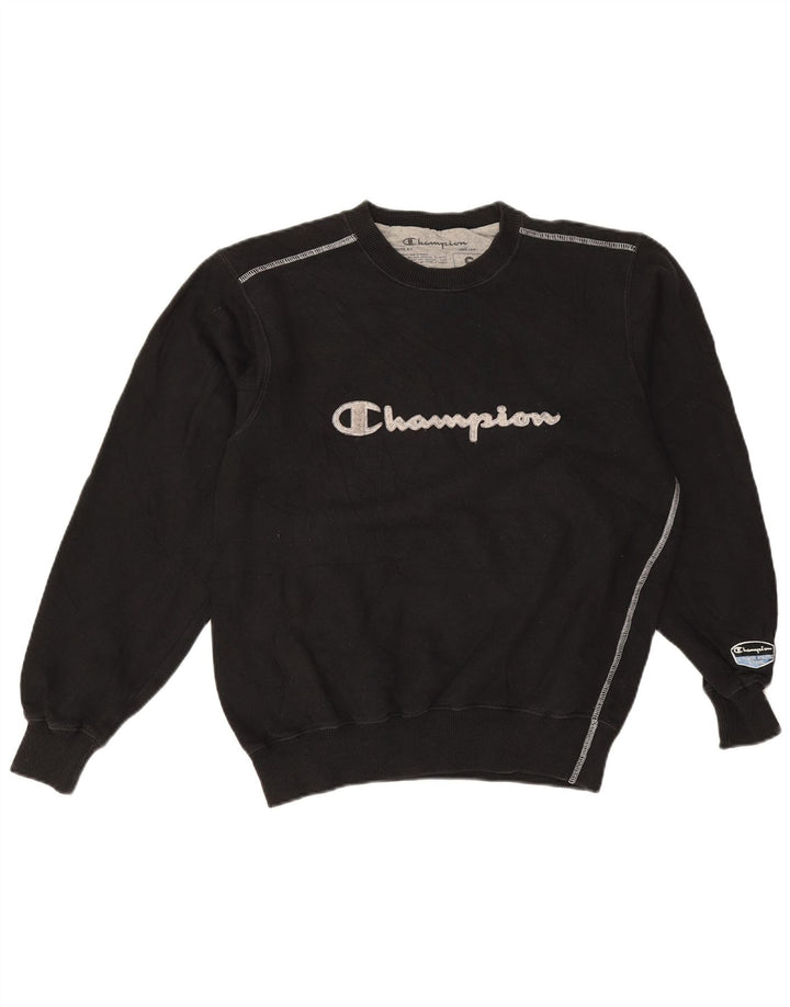 CHAMPION Felpa con grafica oversize da donna UK 10 Small Nera