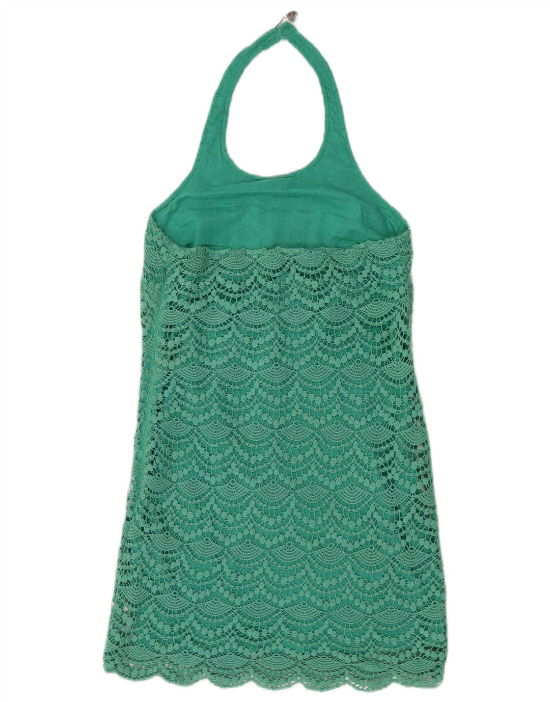 GUESS Abito da donna con scollo all'americana in pizzo UK 4 XS Verde cotone
