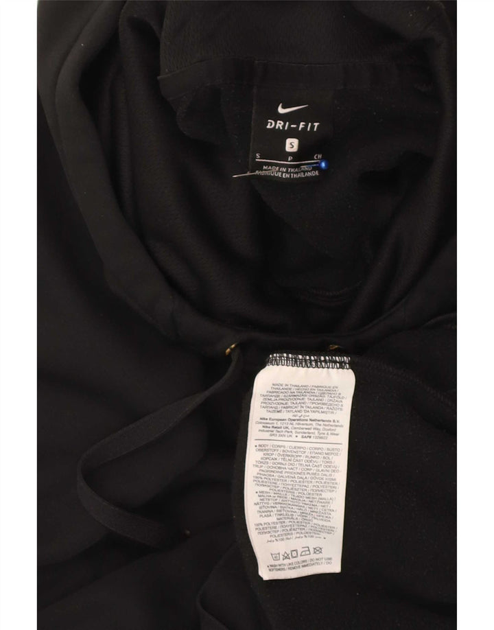 Felpa con cappuccio grafica Nike Dri Fit da uomo, piccola, in poliestere color block nero