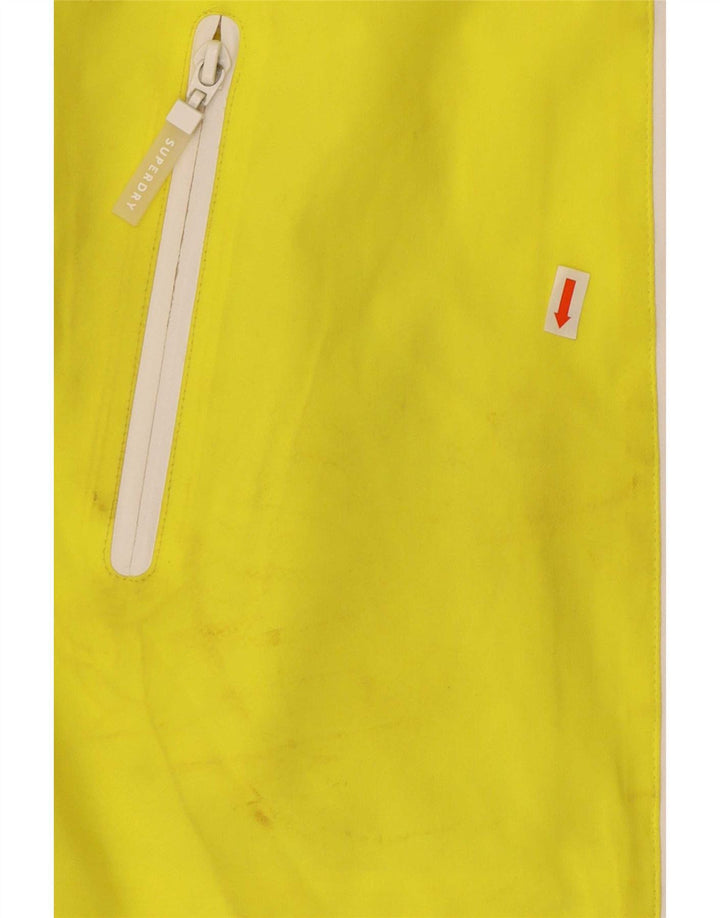 Giacca antipioggia da donna con cappuccio Superdry UK 12 poliestere giallo medio