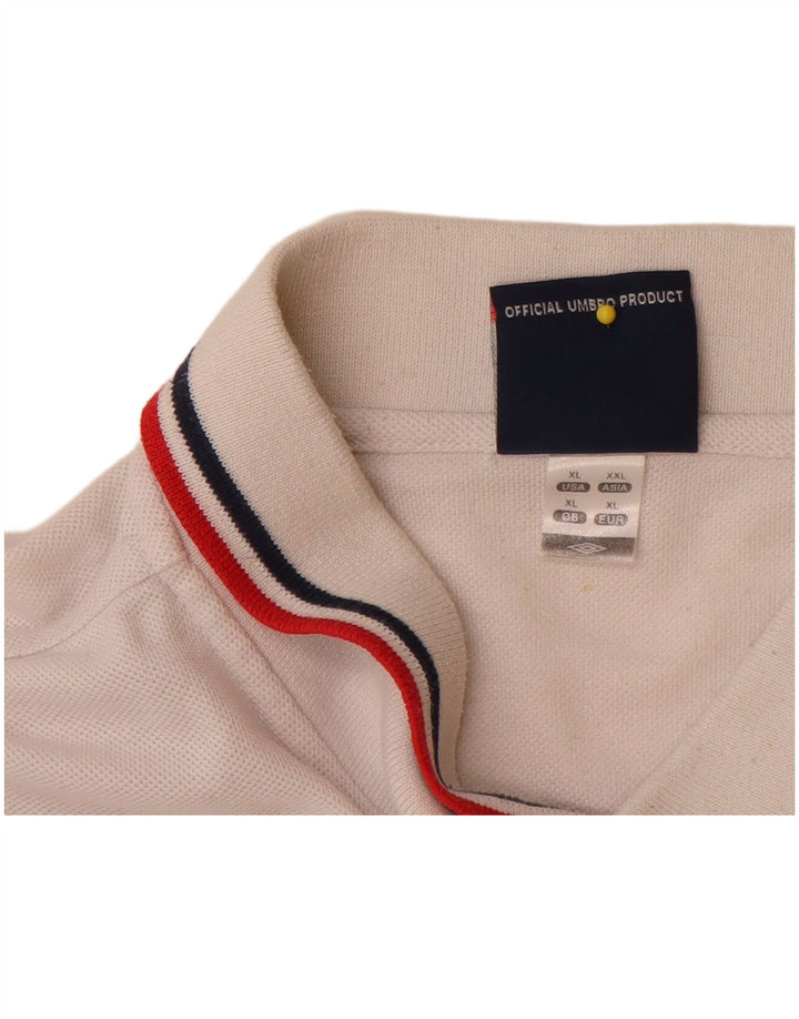 Polo Umbro da uomo Inghilterra XL poliestere bianco