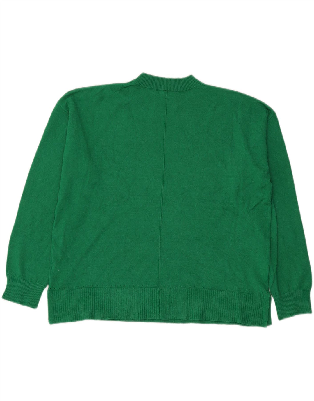 Maglione maglione girocollo oversize da donna Oasis UK 16 Large Green Viscosa