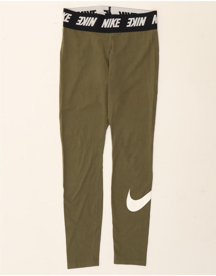 Leggings grafici da donna Nike UK 12 cotone color block color kaki medio