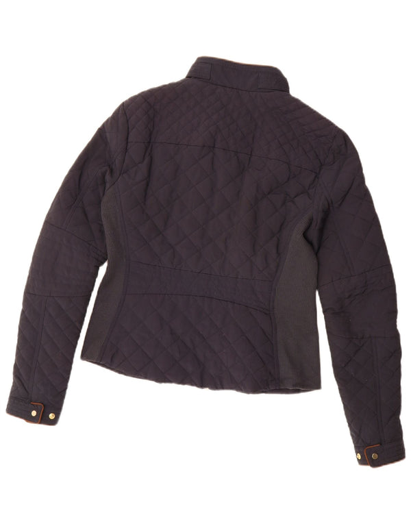 Giacca trapuntata da donna Zara UK 14 color block blu navy medio