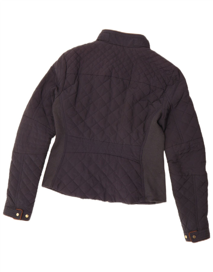 Giacca trapuntata da donna Zara UK 14 color block blu navy medio