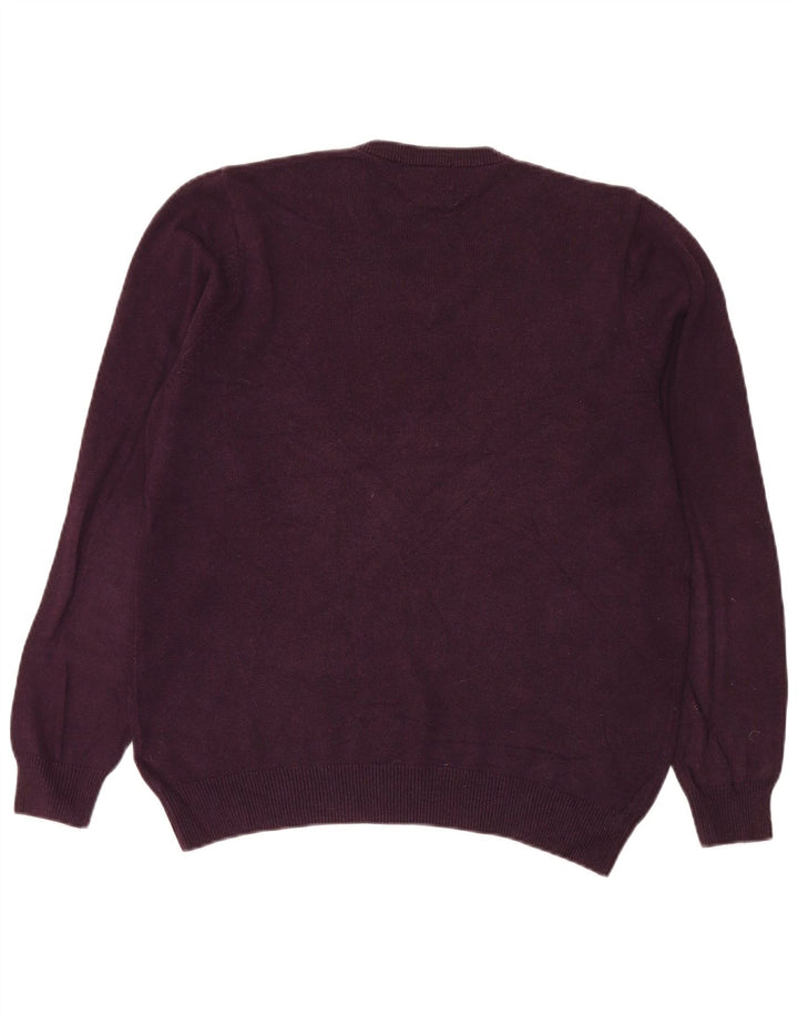 Maglione da uomo Marks & Spencer con scollo a V, cotone marrone medio medio