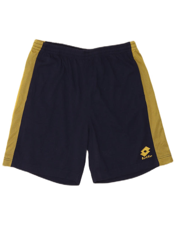Pantaloncini sportivi da uomo Lotto UK 42/44 XL Poliestere color block blu navy