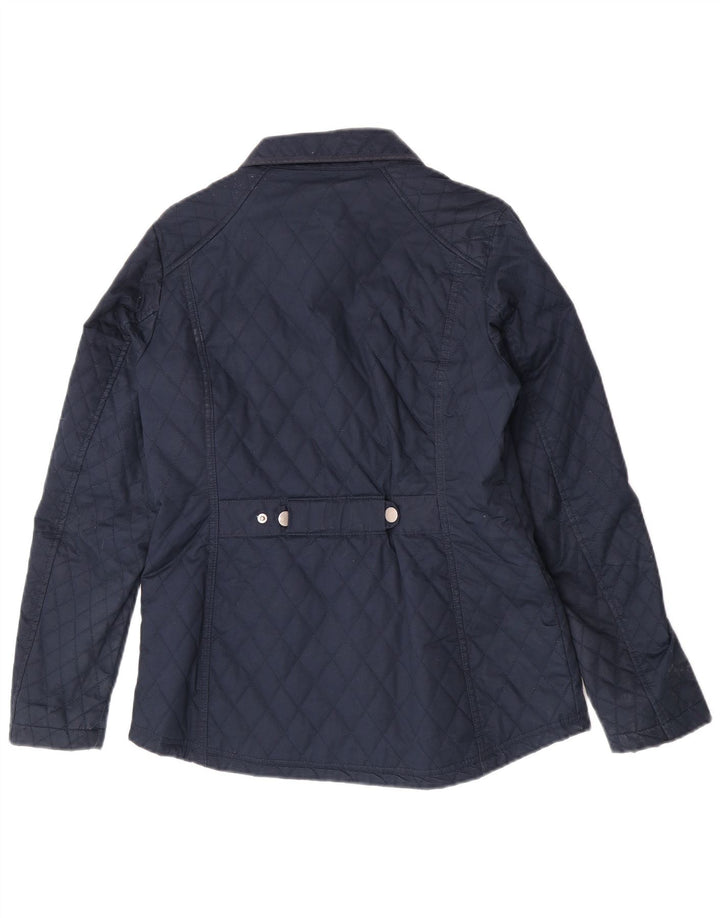 Crew Clothing Giacca trapuntata vestibilità regolare da donna UK 10 Small Blu Navy