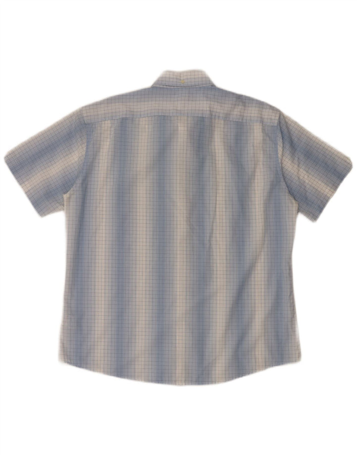 Camicia a maniche corte da uomo Ben Sherman 4XL in cotone a quadretti blu