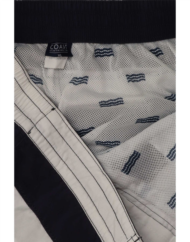 Pantaloncini da bagno da uomo Coast XL in cotone color block blu