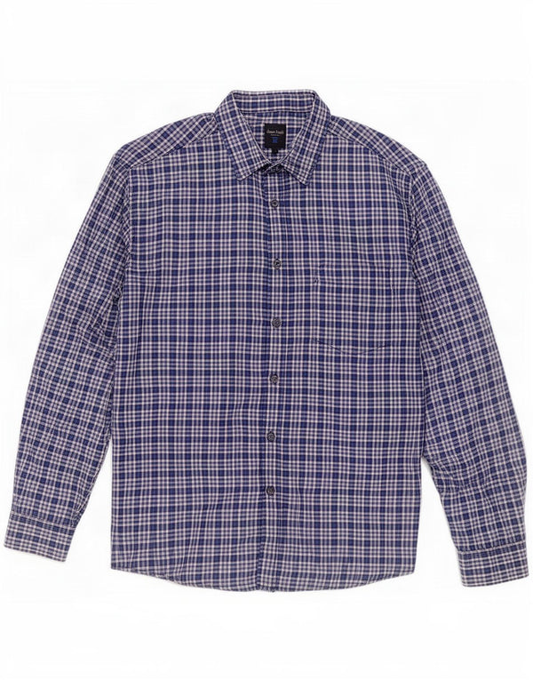 Camicia da uomo in flanella James Pringle, grande poliestere a quadri blu navy