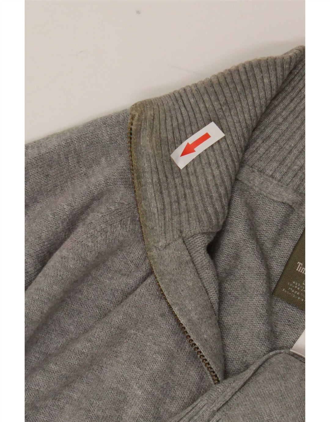 Timberland Maglione da uomo con vestibilità regolare e collo con zip, grande cotone grigio