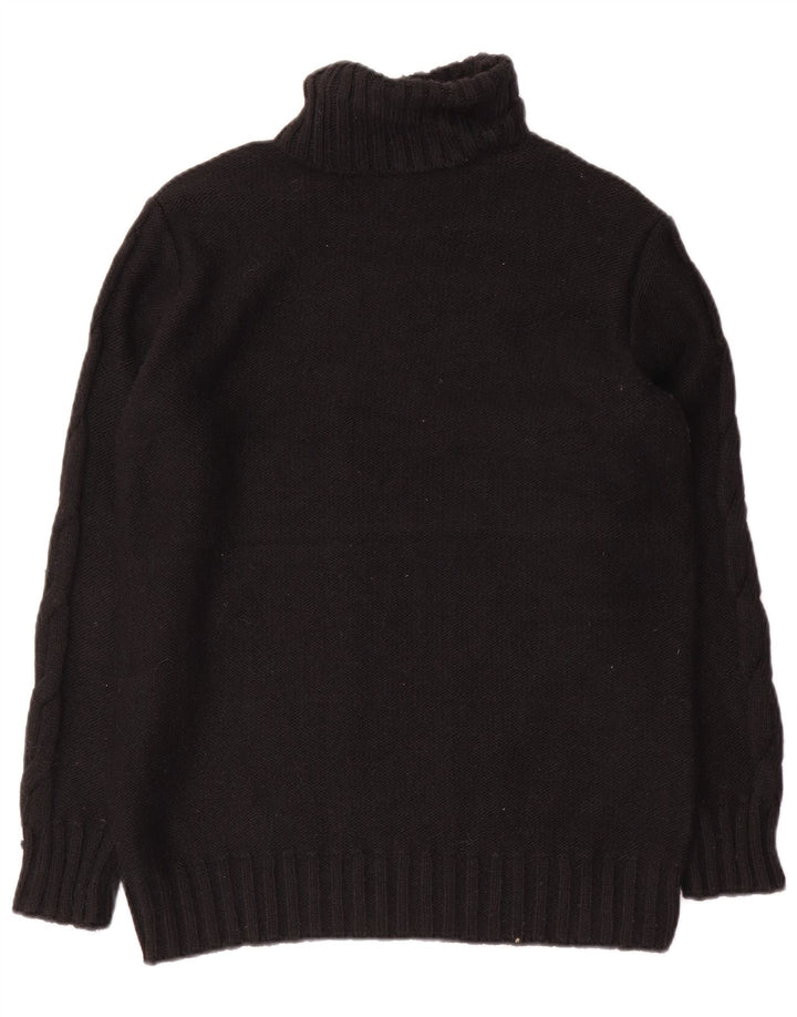 Maglione maglione da uomo Marks & Spencer a collo alto piccolo acrilico nero