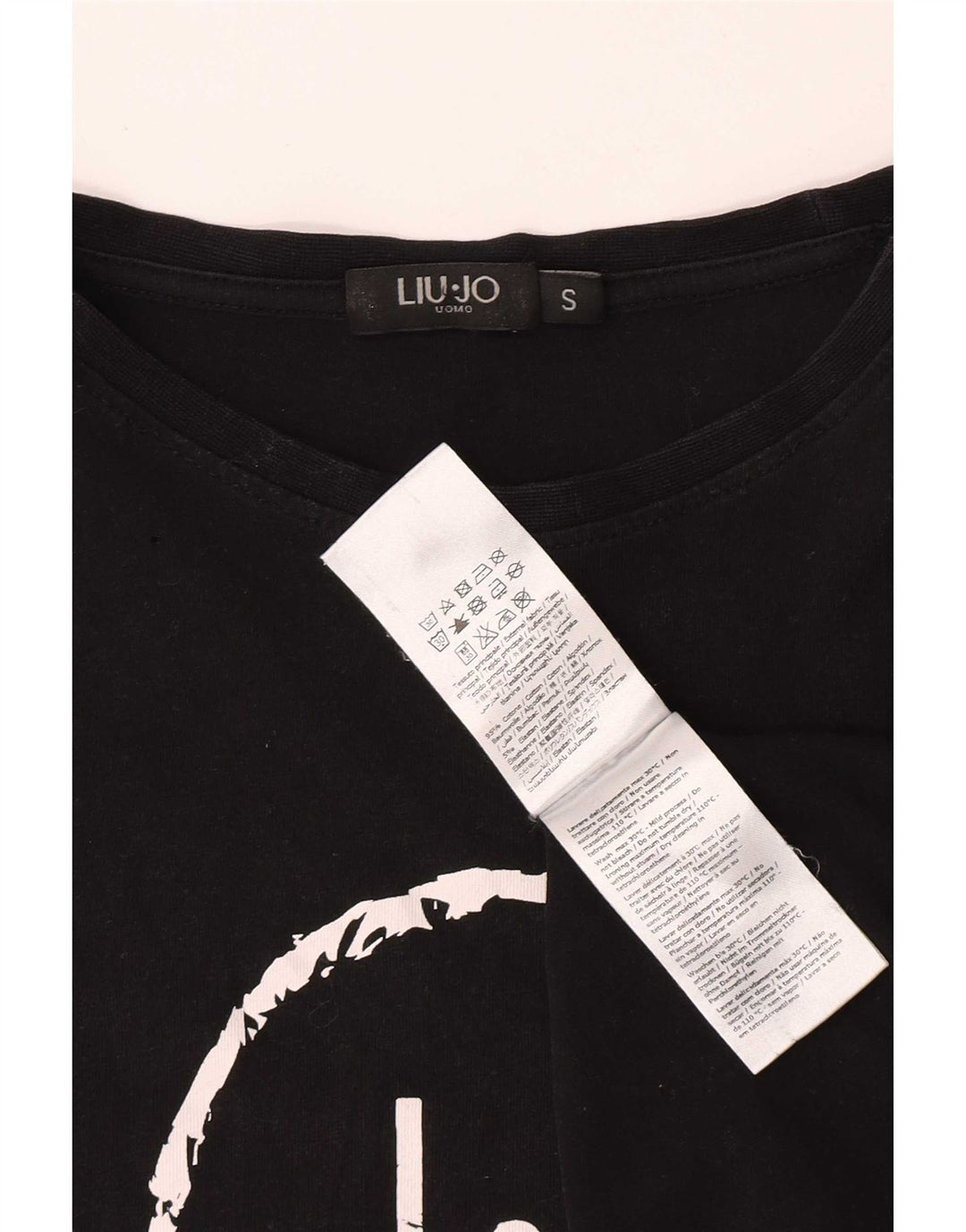 T-shirt grafica da uomo Liu Jo Top piccola in cotone nero