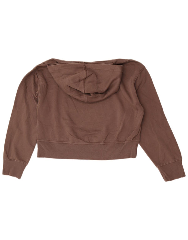 Maglione corto con cappuccio oversize da donna Zara UK 10 piccolo in cotone grigio