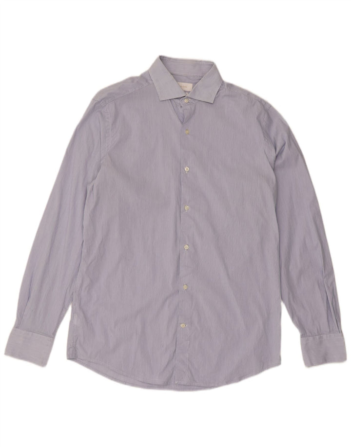 Camicia da uomo Massimo Dutti taglia 41 cotone gessato blu medio classico