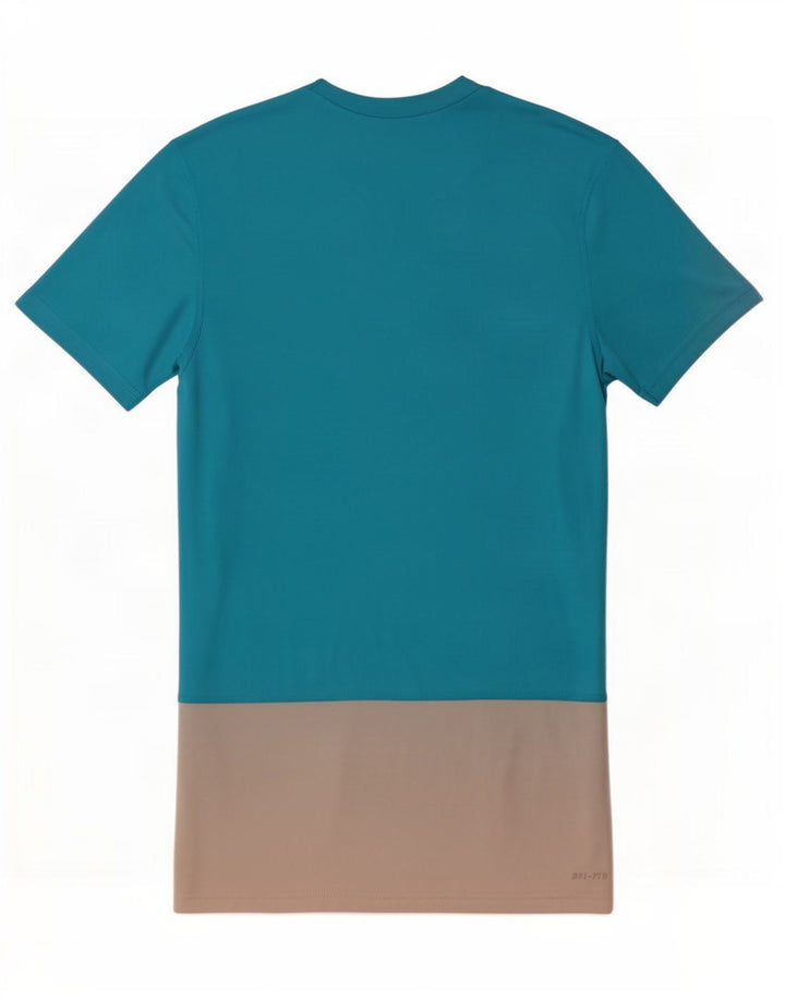 T-shirt Nike Dri Fit da uomo, piccola, in poliestere color block blu