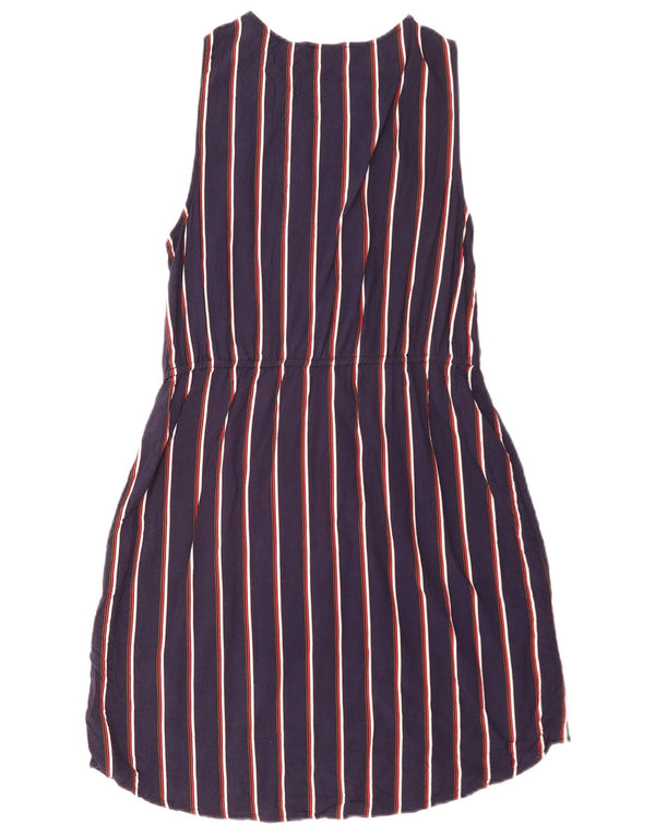 Guess Abito basic senza maniche da donna UK 12 Viscosa a righe blu navy medio