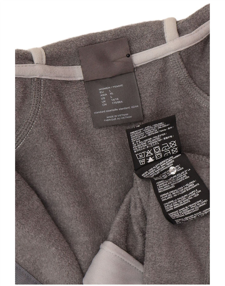 Maglione con cappuccio e zip da donna Jack Wolfskin UK 14/16 Grande poliestere grigio