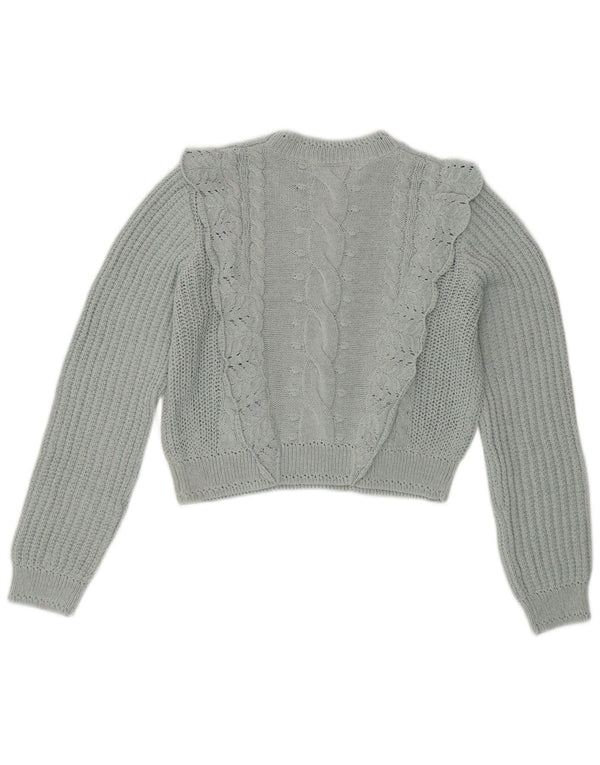 Maglione girocollo corto da donna ZARA UK 14 Blu medio