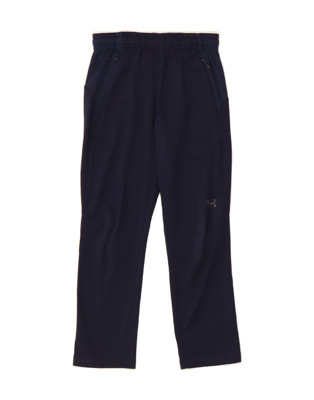 UNDER ARMOUR Boys Tracksuit Trousers 7-8 Years Small Navy Blue Polyester Vintage Under Armour and Second-Hand Under Armour from Messina Hembry 