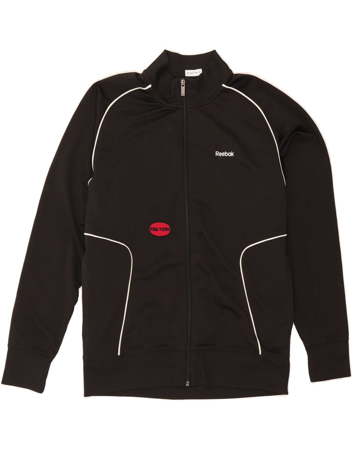 REEBOK Mens Tracksuit Top Jacket Small Black Vintage Reebok and Second-Hand Reebok from Messina Hembry 