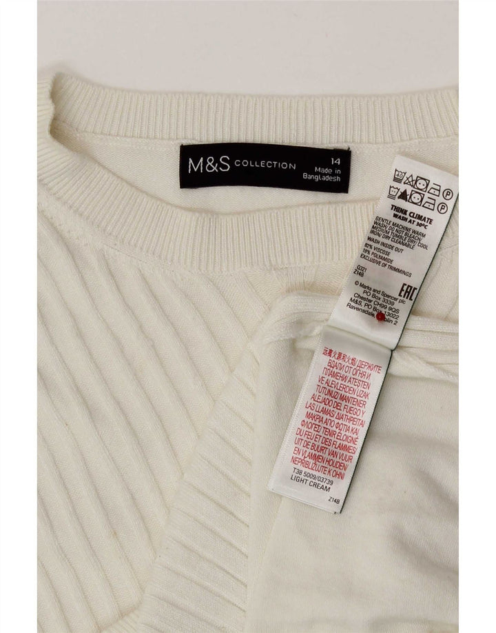 Maglione maglione con scollo a barca da donna Marks & Spencer UK 14 medio bianco