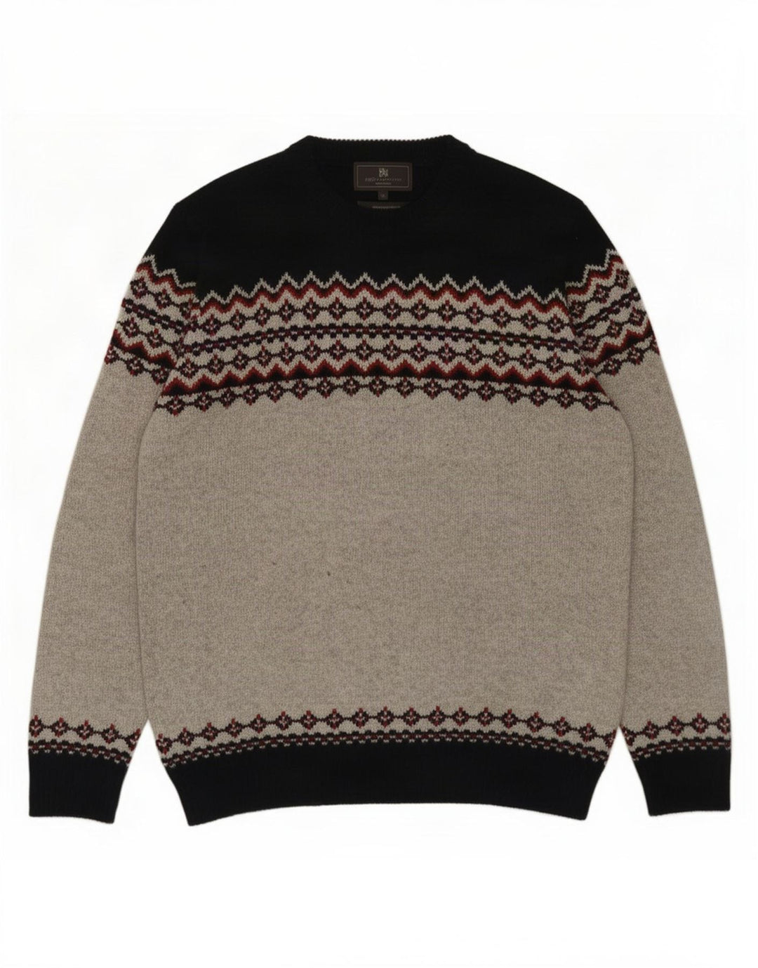 Maglione maglione girocollo da uomo Marks & Spencer grigio medio Fair Isle
