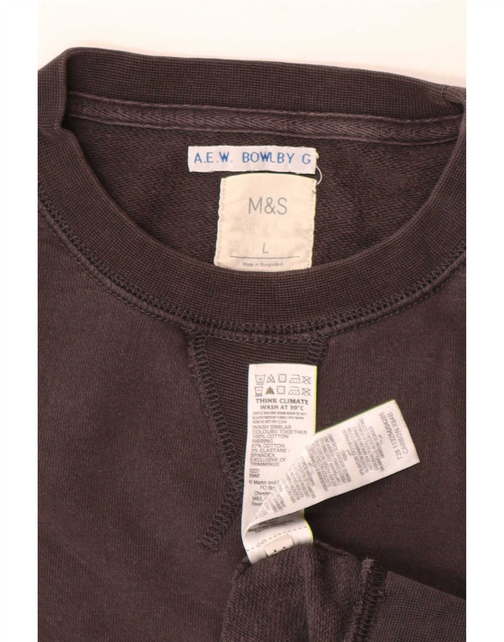 Felpa da uomo Marks & Spencer maglione grande cotone grigio