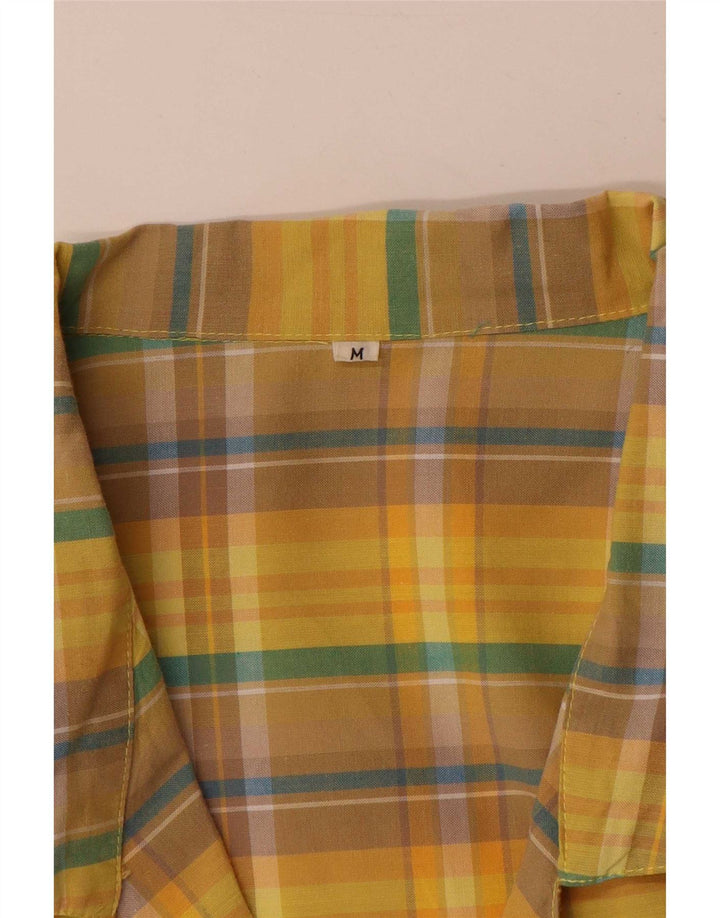 Giacca blazer oversize da donna vintage a 2 bottoni UK 14 medio giallo a quadri