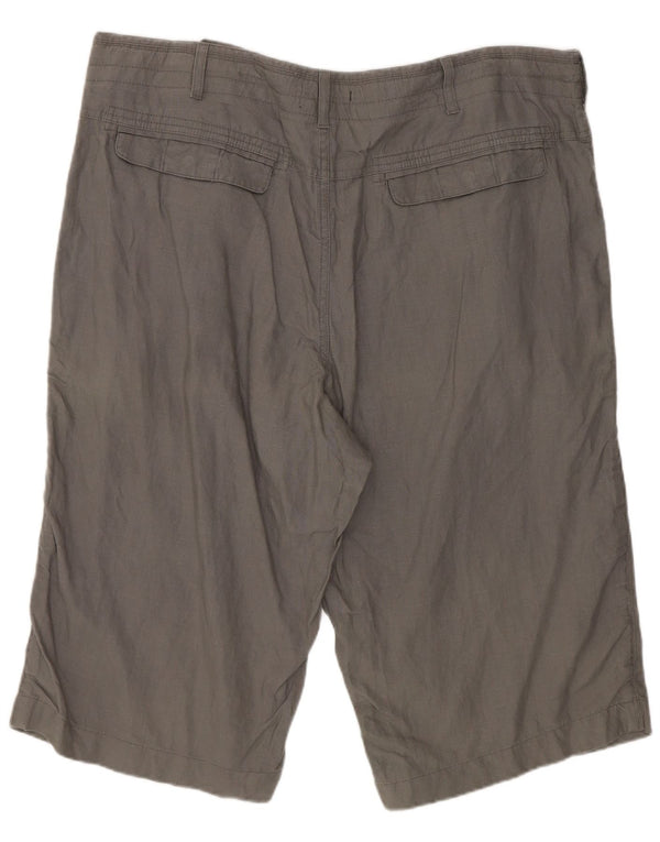 Pantaloncini chino da uomo Marks & Spencer W38 XL Lino grigio