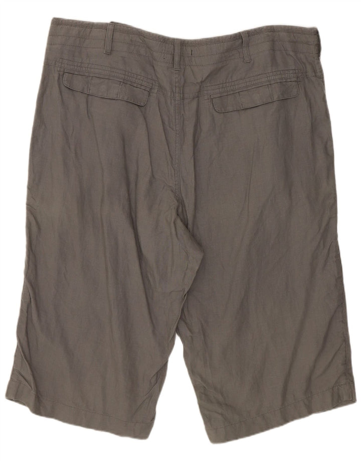 Pantaloncini chino da uomo Marks & Spencer W38 XL Lino grigio
