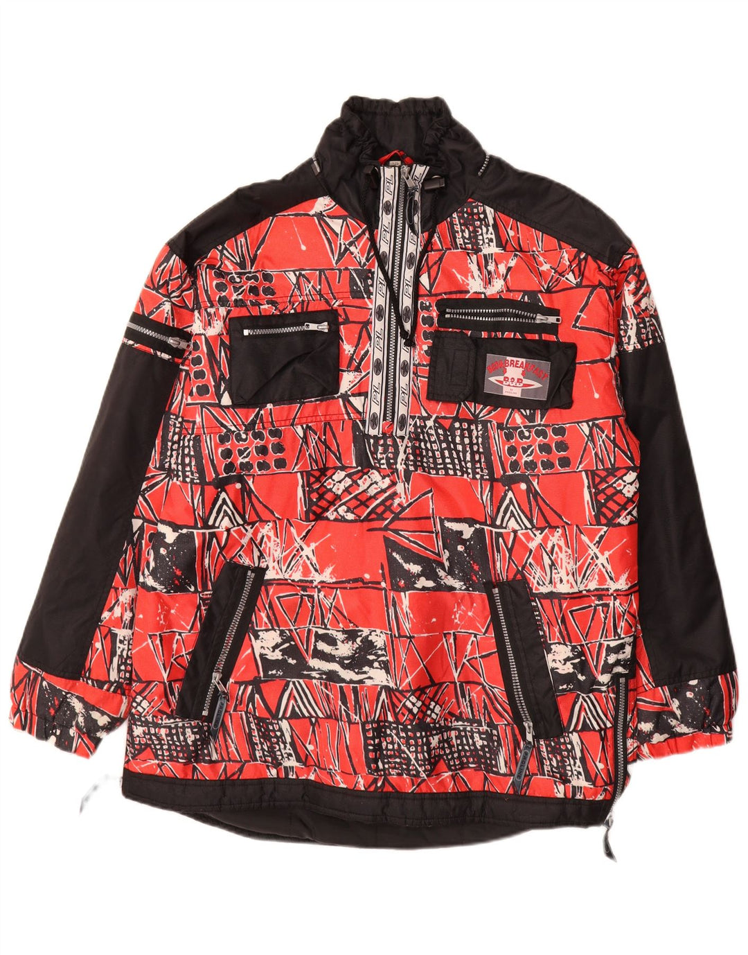 Proline Giacca anorak grafica da uomo UK 40 Large Rosso geometrica in poliammide