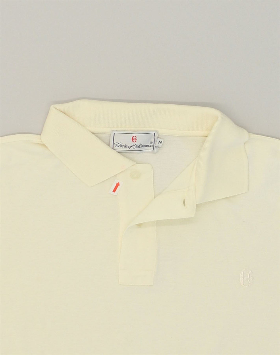 CONTE OF FLORENCE Mens Polo Shirt Medium Yellow Cotton | Vintage Conte of Florence | Thrift | Second-Hand Conte of Florence | Used Clothing | Messina Hembry 